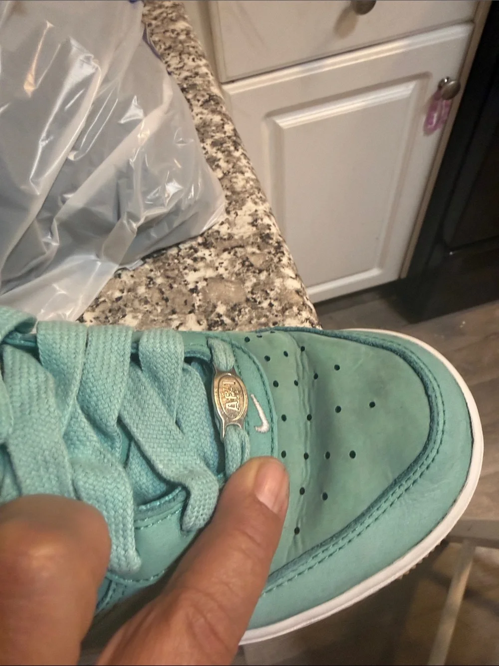 Nike Kids Mid-Top Sneakers in Teal and White